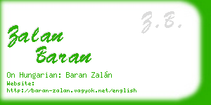 zalan baran business card